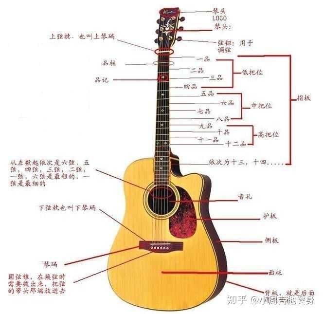 吉他弦排列图图片