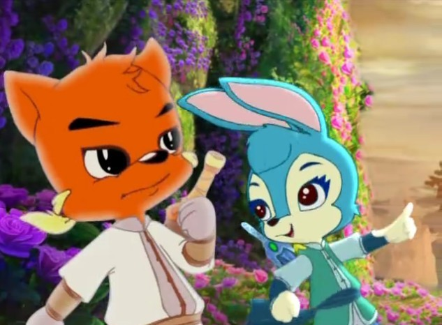 虹猫蓝兔 出自《虹猫蓝兔奇侠传》,知名国产动漫的红蓝组合.