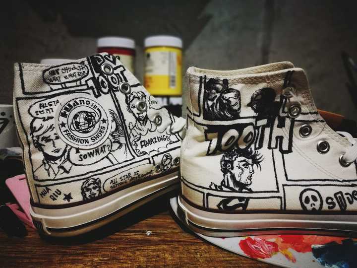 请问自己手绘描边 nike air force 1 板鞋的成功率有多少?