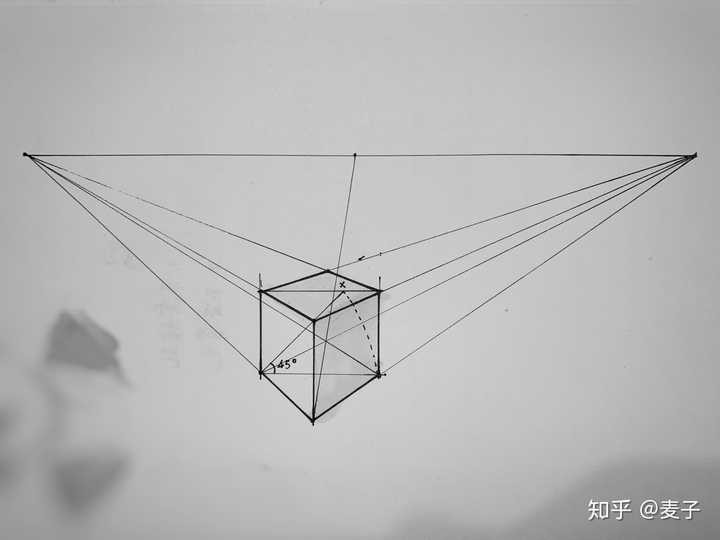 立方体成角透视图画法图片