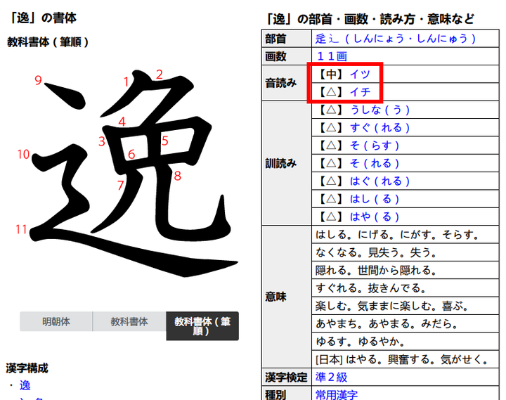 汉语中 一 与 逸 古音同是念 Yit 为什么日语音读一个是 いち 一个是 いつ 知乎