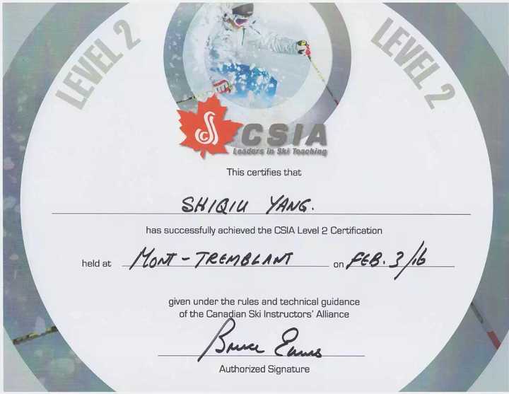 nzsia证书滑雪图片