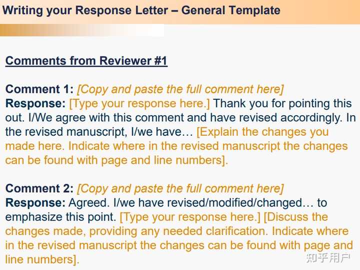请问有没有response letter的模版,回复审稿人的? - 知乎