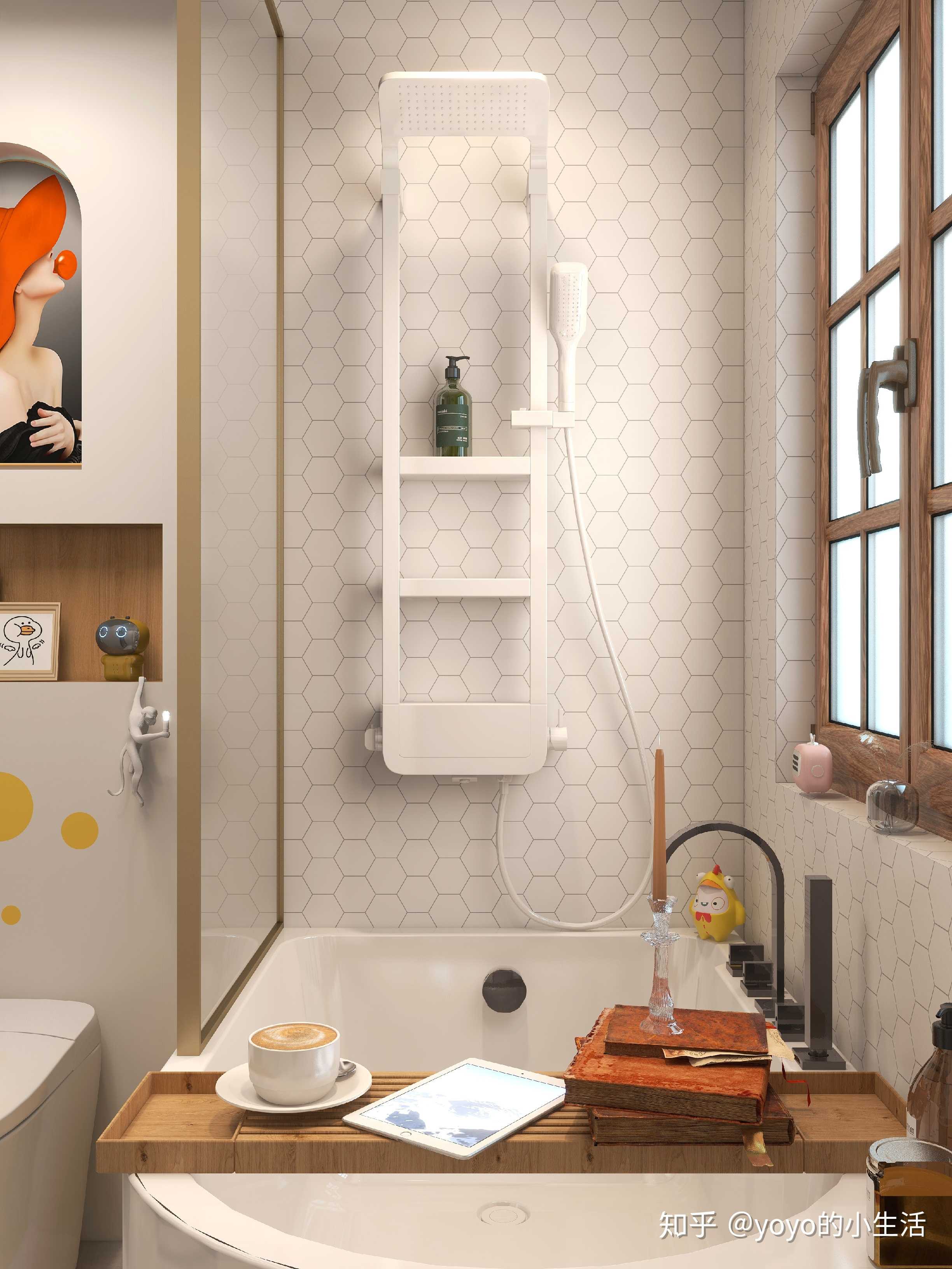 一套白色置物花洒撑起整个卫生间的颜值75新家装修的时候实体店买的