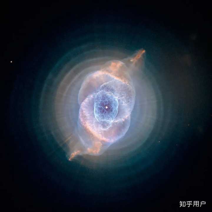 猫眼星云,中间为一颗白矮星