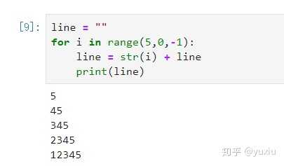 请问如何用python做出5,45,345,2345,12345,而且右对齐?望不吝赐教,多谢了!? - 知乎