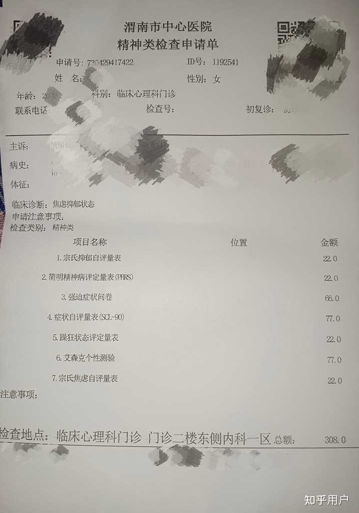 去医院查一次抑郁症大概需要多少钱？