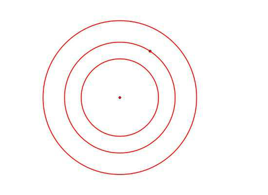 在半径不等的三个同心圆上分别取三个点能不能组成一个等边三角形?