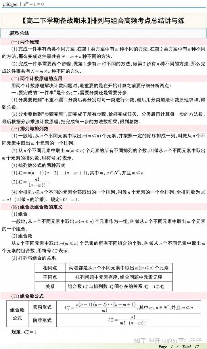 高中数学的排列组合问题大家都是怎么练会的？ - 知乎