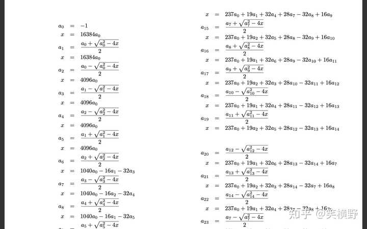数学史上你认为最丑陋的公式是什么 知乎