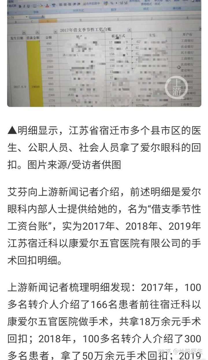 如何看待武汉抗疫医生曝光爱尔眼科「手术回扣明细」，贴出「好处费」流水总金额达 78 万余元？