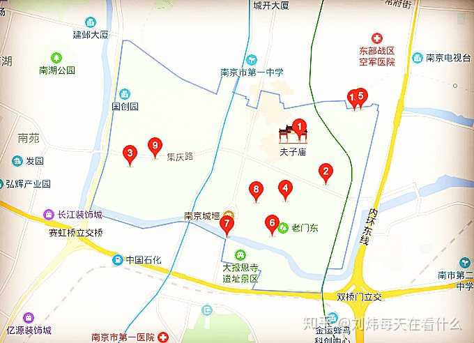 夫子庙秦淮风光带,图片来自百度地图