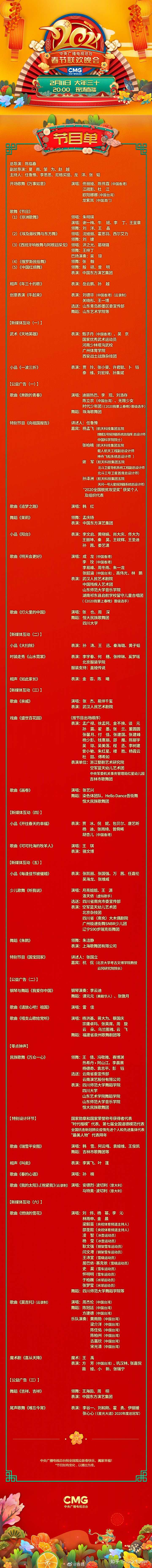 21 年央视春晚节目单公布 你最期待看到哪个节目 知乎
