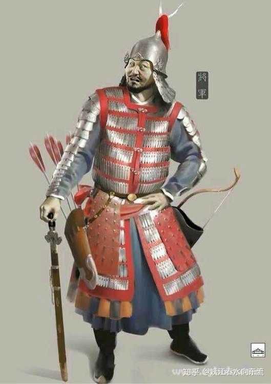 装备了剑和札甲的明代武将