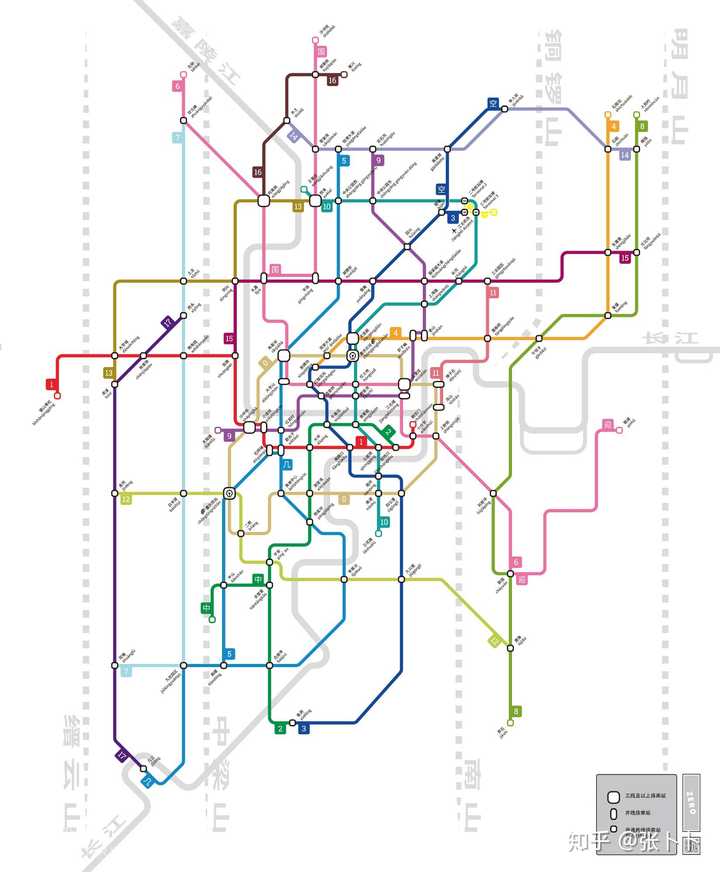 所以作為重慶人,前幾年自己畫了一個重慶的地鐵規劃圖,可能規劃早就改
