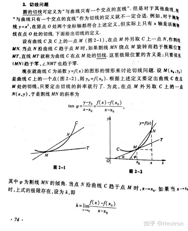 「切线」的严格定义到底是怎样的？ - 知乎