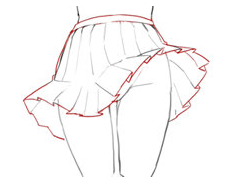 漫画里,怎么画裙子和腿?