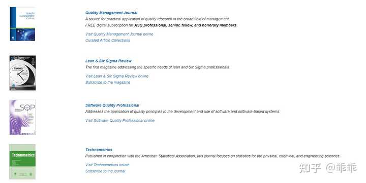 美国质量协会（ASQ）旗下期刊水平都怎么样？ - 知乎