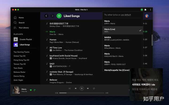 spotify怎样才可以看歌词 知乎