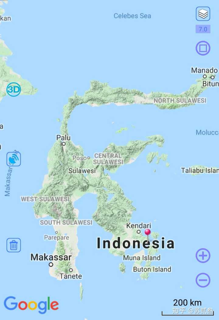 苏拉威西岛地形图