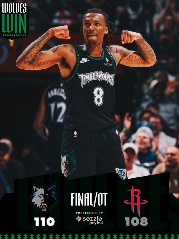 火箭 108:110 森林狼，火箭加时 13-0 开局，森林狼 15-0 还击逆转，如何评价这场比赛？