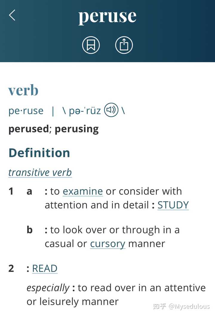 The Perusing peruse究竟是翻阅还是细读?怎么理解? - 知乎