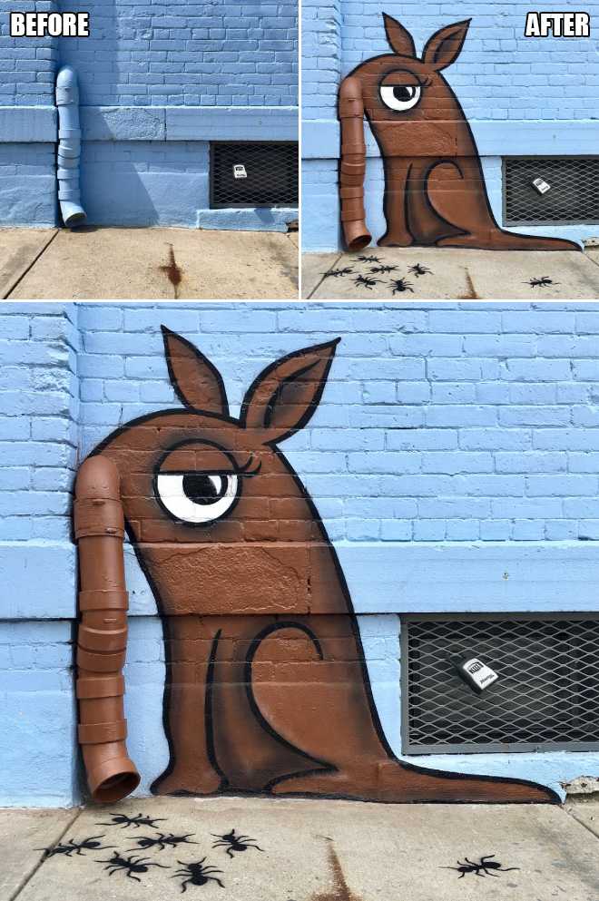 艺术家tom bob在纽约街头的涂鸦