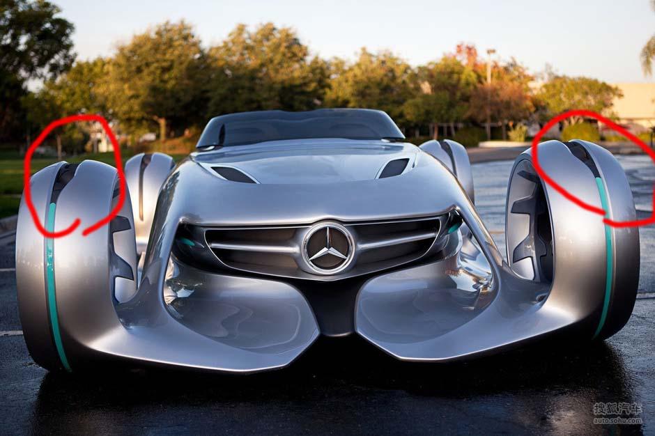 奔驰的概念车silverlightening的轮子是怎么转动的