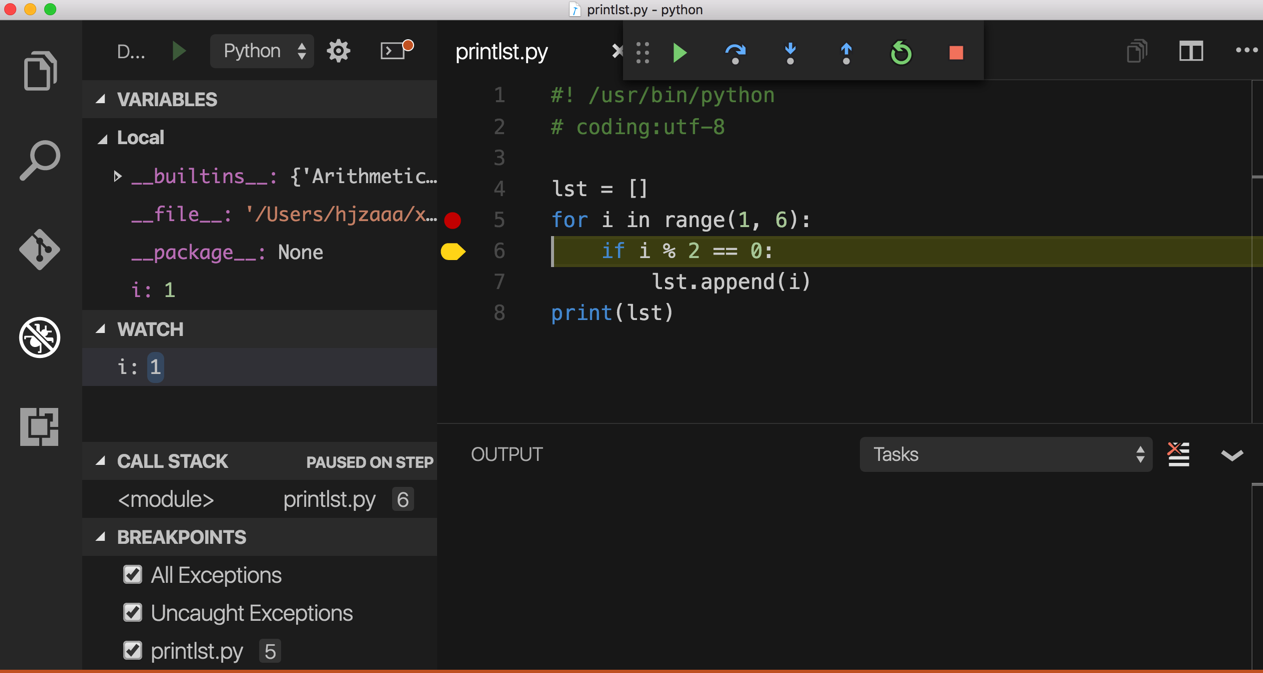 how to debug python in visual studio code