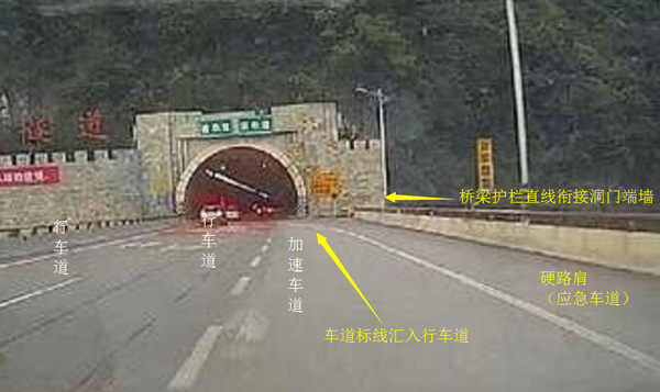 硬路肩随车道变化进入隧道,此处没有问题.