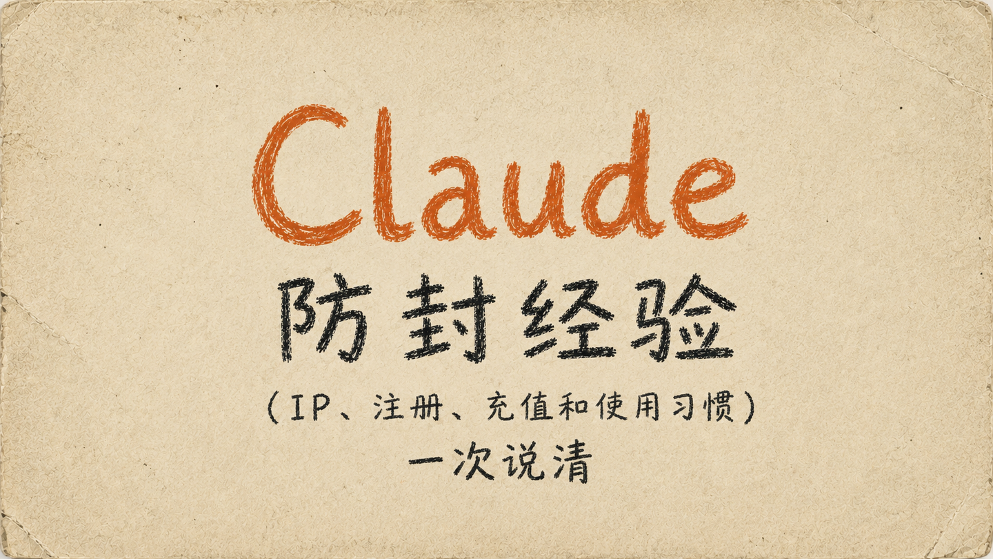 Claude 防封经验（IP、注册、充值和使用习惯）一次说清