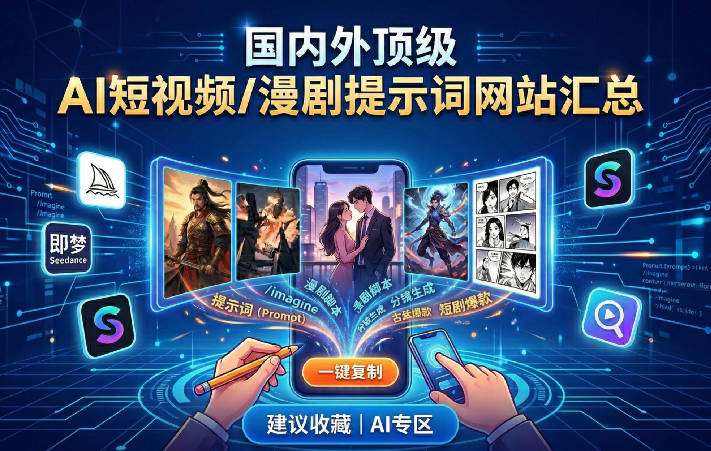 做AI短视频/漫剧没思路？这几个国内外顶级提示词（Prompt）网站，建议立刻收藏！