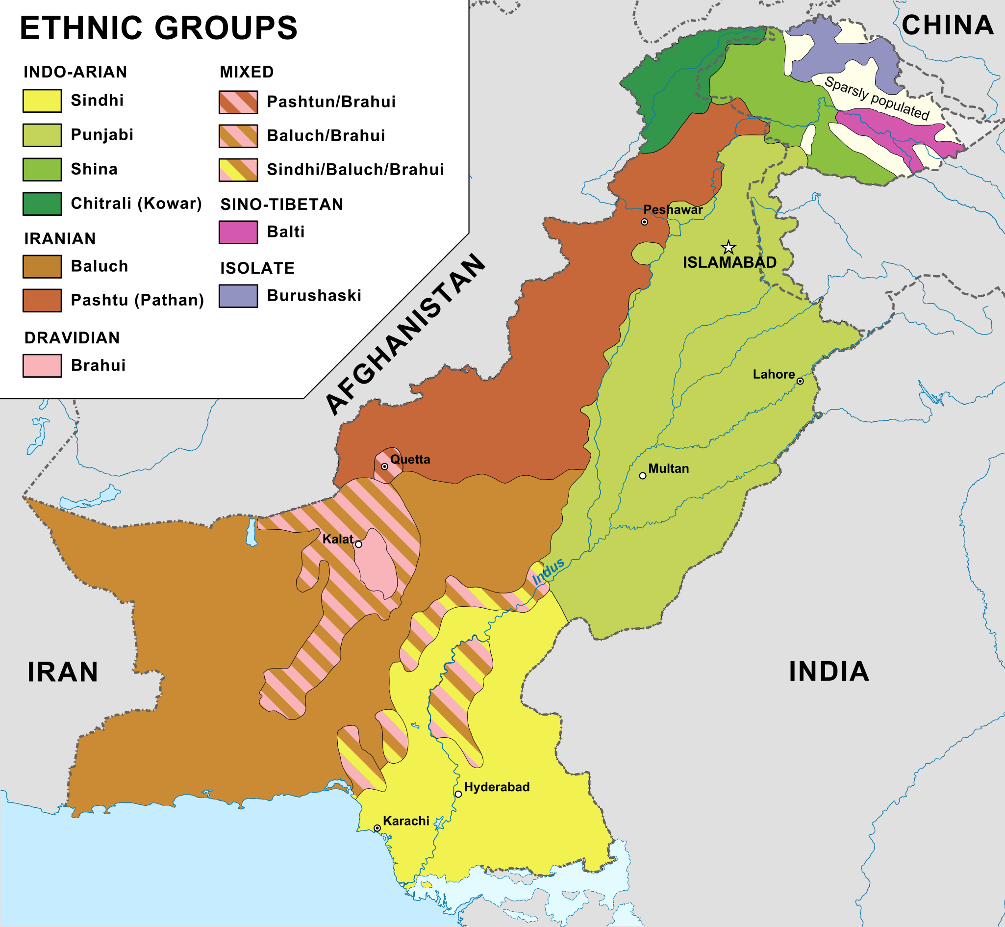 巴基斯坦行政区划如下:(括号里面为省会或行政中心,人口,面积)俾路支