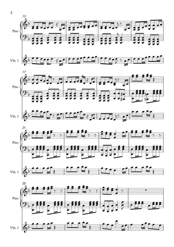 分享一个heisapirate的钢琴小提琴谱子