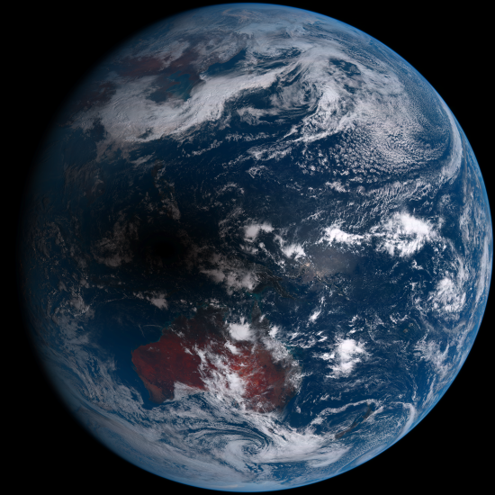 向日葵8号照片中 1月9日上午11时澳大利亚上