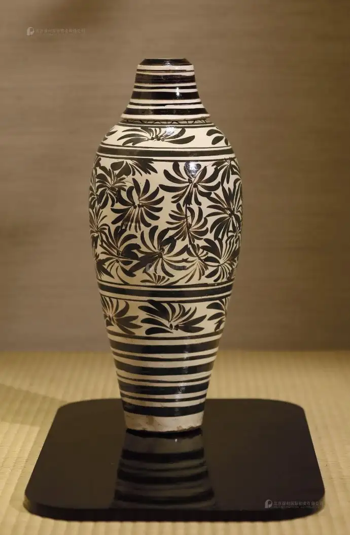 中国清時代　磁州窯花卉碗