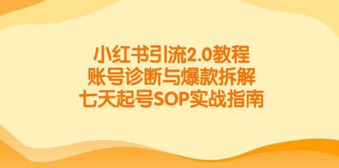 图片[1]-小红书引流+起号教程，七天起号SOP实战指南【账号诊断与爆款拆解】-暗冰资源网