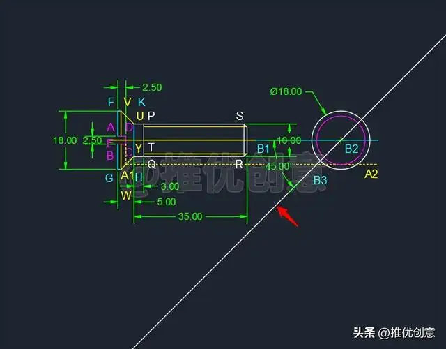 开槽沉头螺钉画法（工程制图开槽沉头螺钉画法）