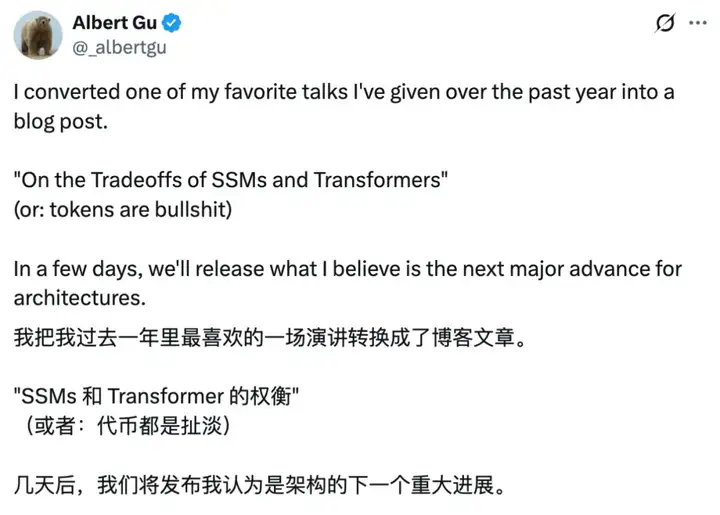 「Tokens是胡扯」，Mamba作者抛出颠覆性观点，揭露Transformer深层缺陷