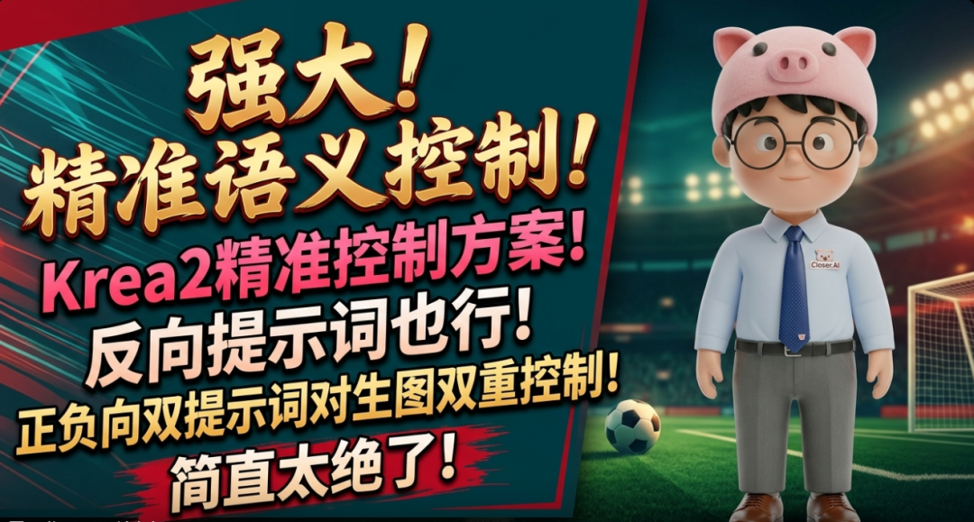 强！语义精准控制！krea2精准控制解决方案！反向提示词也能生效！正反向提示词双重控制图像生成！精秒绝伦！