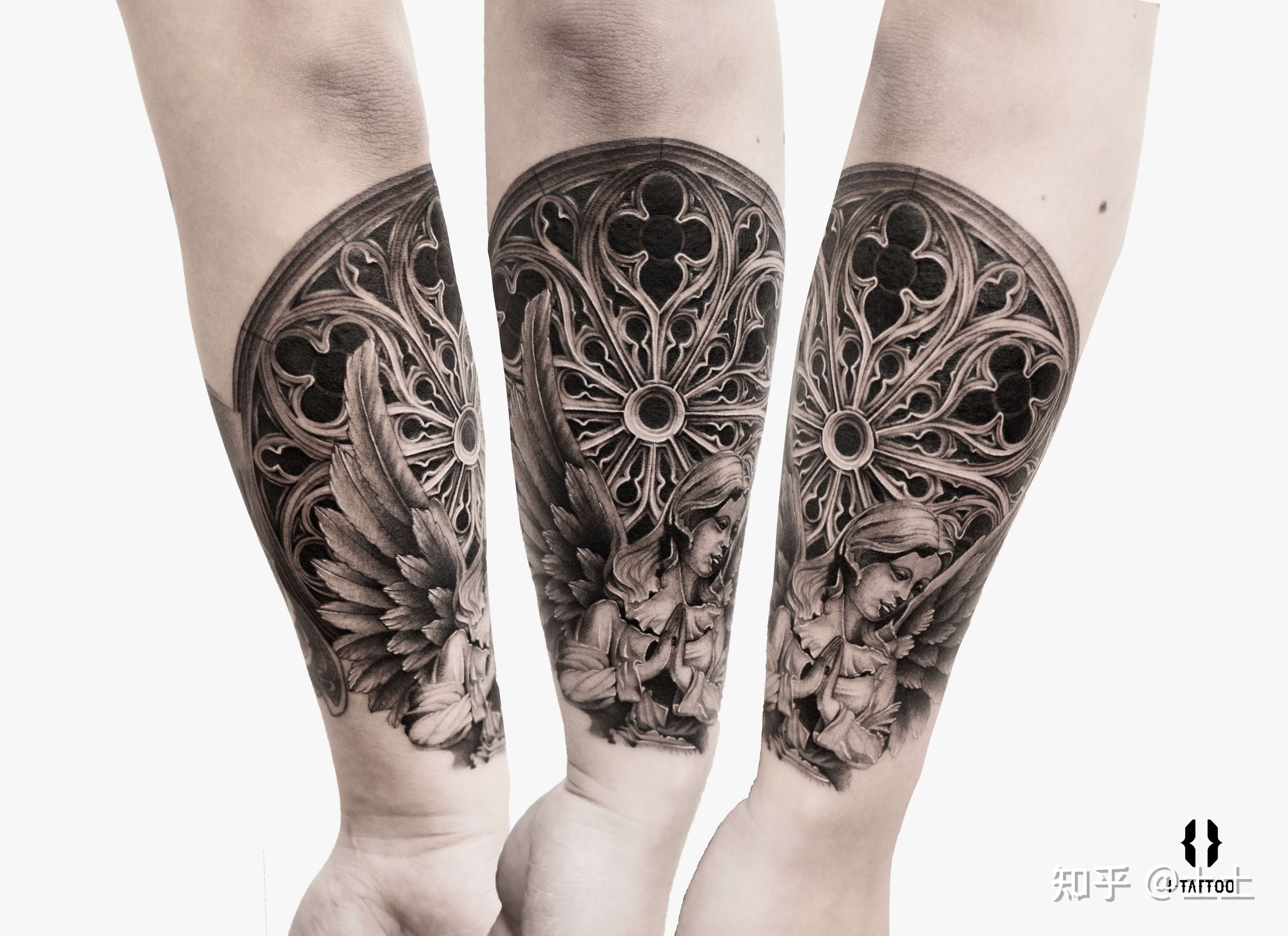 itattoo扫地僧 的想法: 欧式花窗 #纹身设计# #上海纹身# #欧美纹