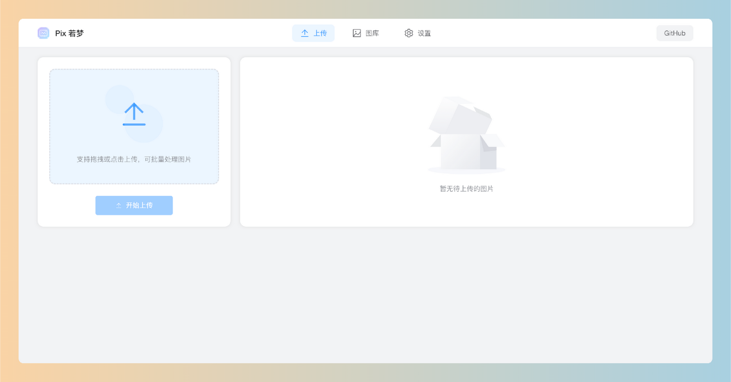 Pix Ruom：现代化的图片上传管理工具（静态图床程序），支持多种云存储服务，提供拖拽上传、智能压缩和格式转换功能-墨桅博客