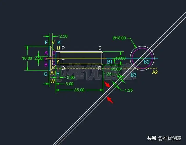 开槽沉头螺钉画法（工程制图开槽沉头螺钉画法）