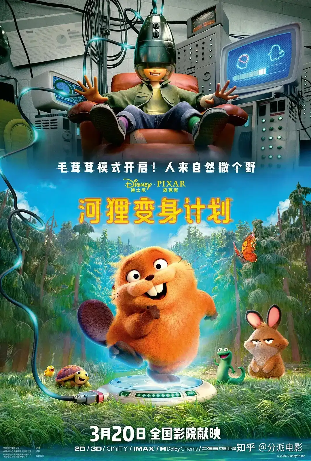 《河狸变身计划》豆瓣7.4！皮克斯新片笑到岔气