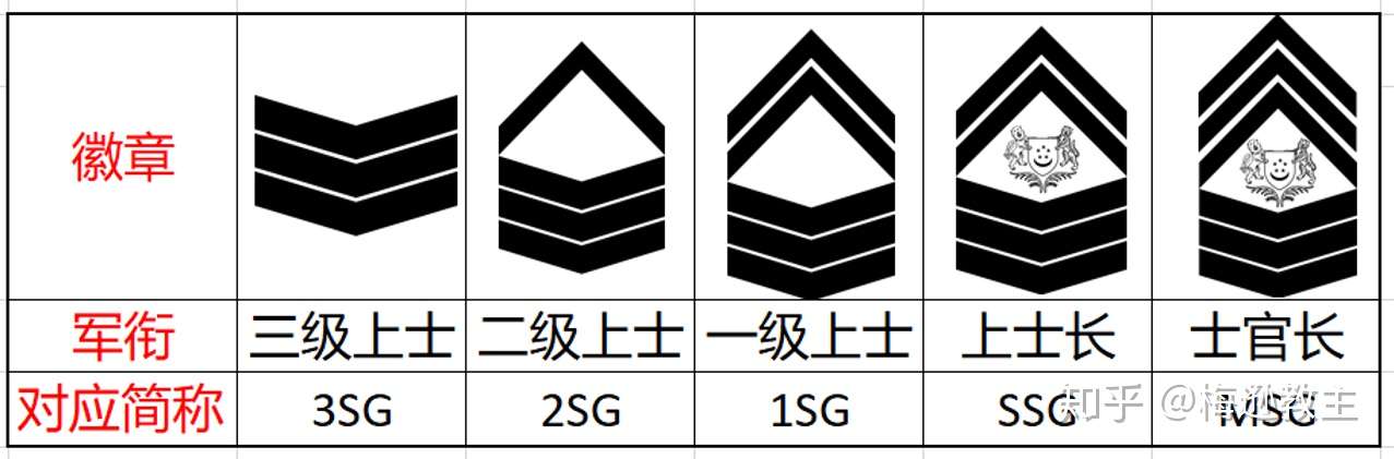 新加坡军队 Saf 军衔制度 知乎