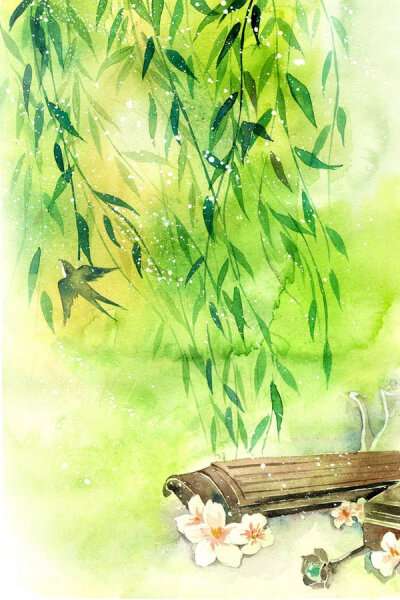 大家可不可以给我推荐一下好看的古风手绘风景壁纸最好是绿色的色调的