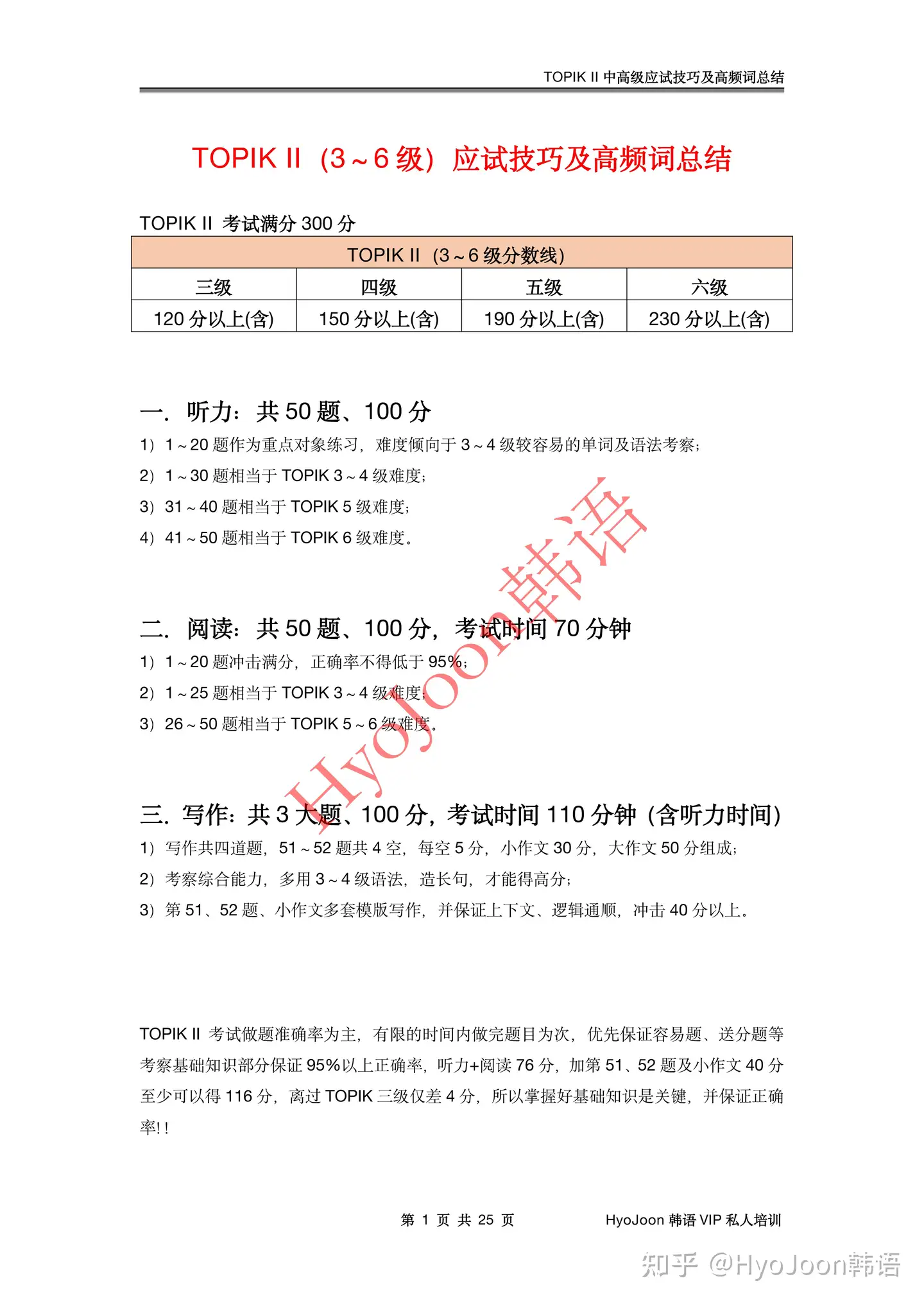 TOPIK II应试技巧及高频词、大小作文总结- 知乎