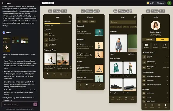 我测了Google Stitch：AI 直接出 UI 源文件，Figma 的压力不小了......