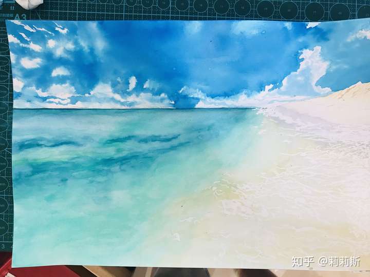 水彩 风景 海边 知乎