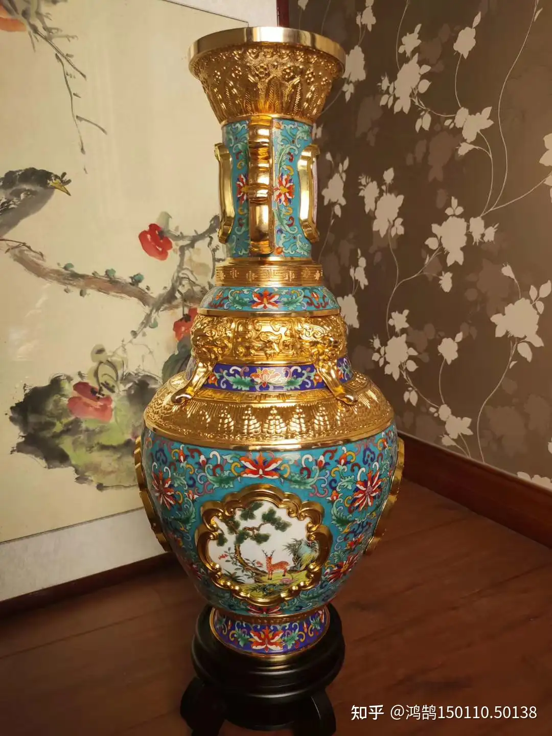 人気激安 七宝 景泰藍 銅胎 中国骨董 宣字寄託銘 茶道具 茶香炉
